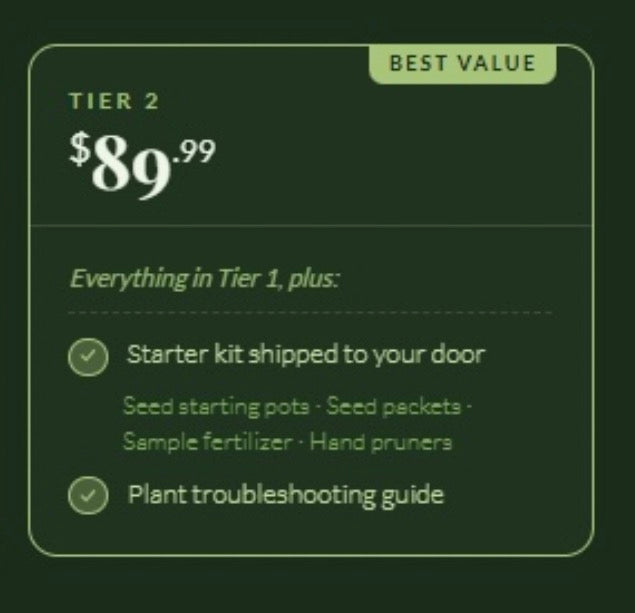 Beginner Gardening Mastery Class: TIER 2