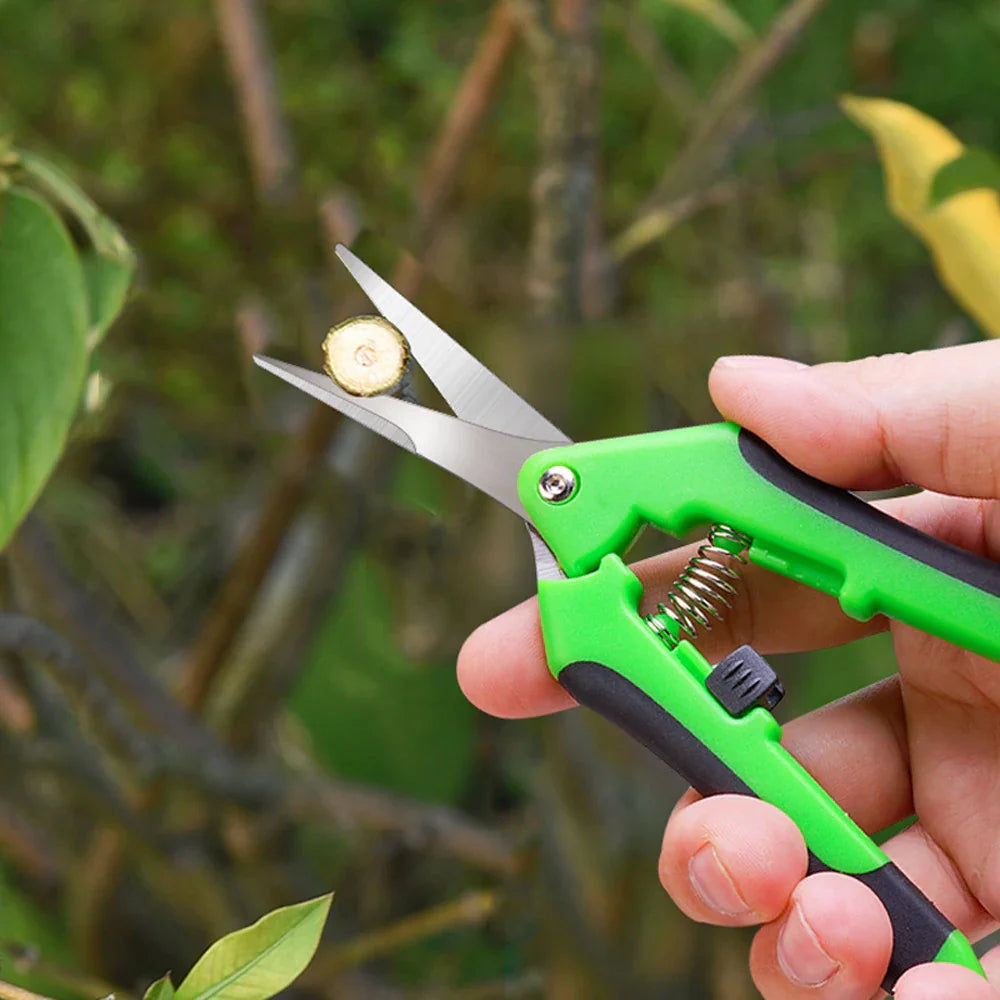 6.5 Inch Gardening Scissors | Spring Loaded Pruners with Stainless Steel Blades