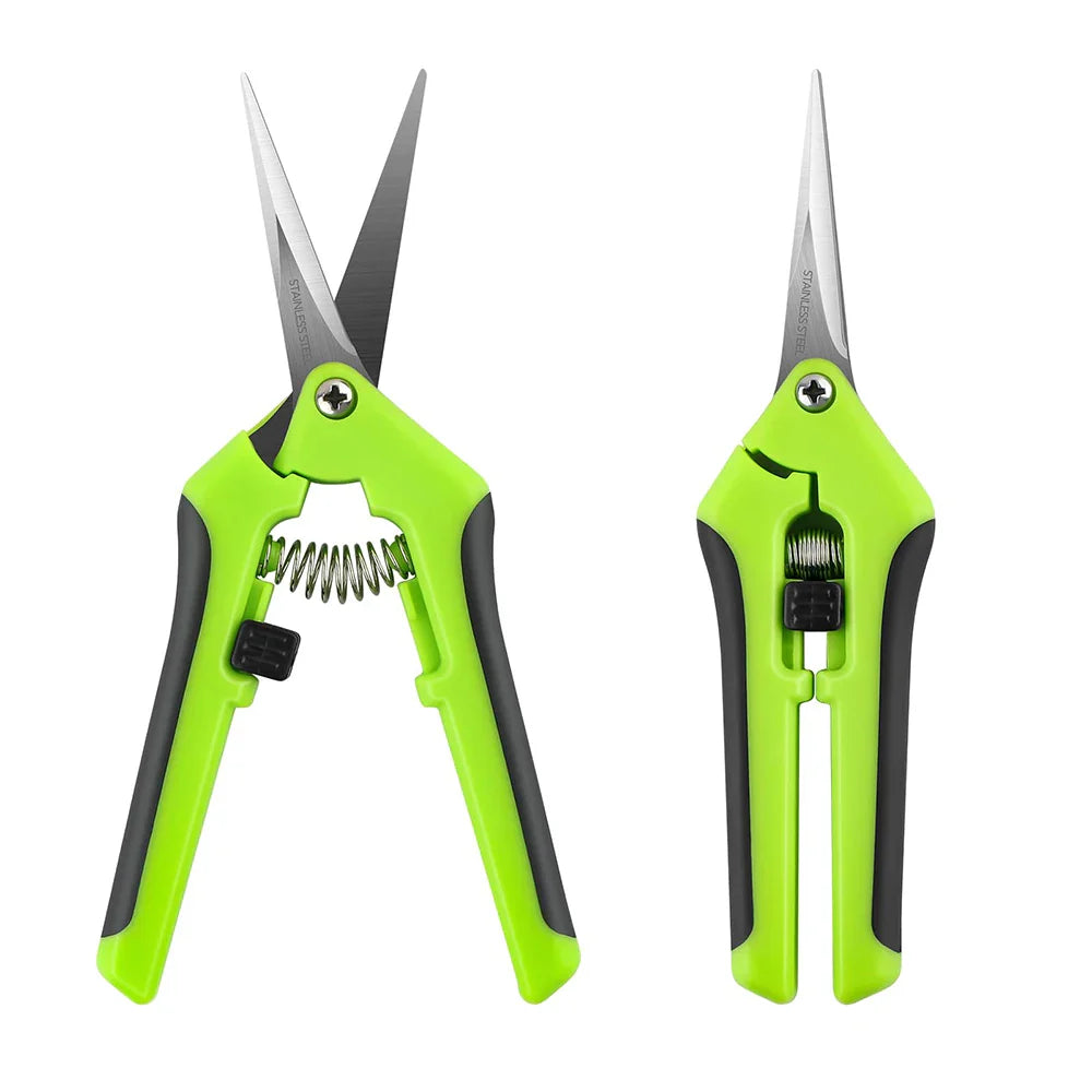 6.5 Inch Gardening Scissors | Spring Loaded Pruners with Stainless Steel Blades