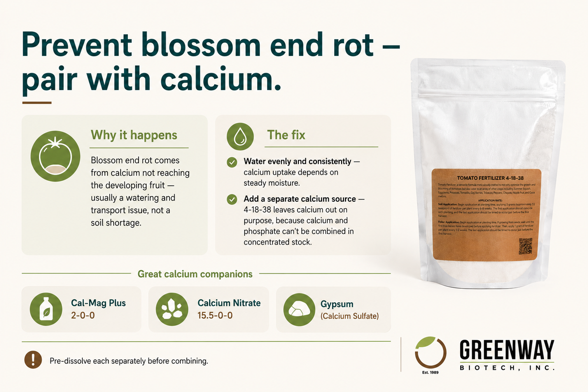 Tomato Fertilizer 4-18-38 | Chelated Micronutrients | Hydroponics, Soil & Foliar Application